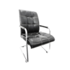 Square Black Leather Waiting Chair - كرسي استقبال جلد